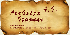 Aleksija Izvonar vizit kartica